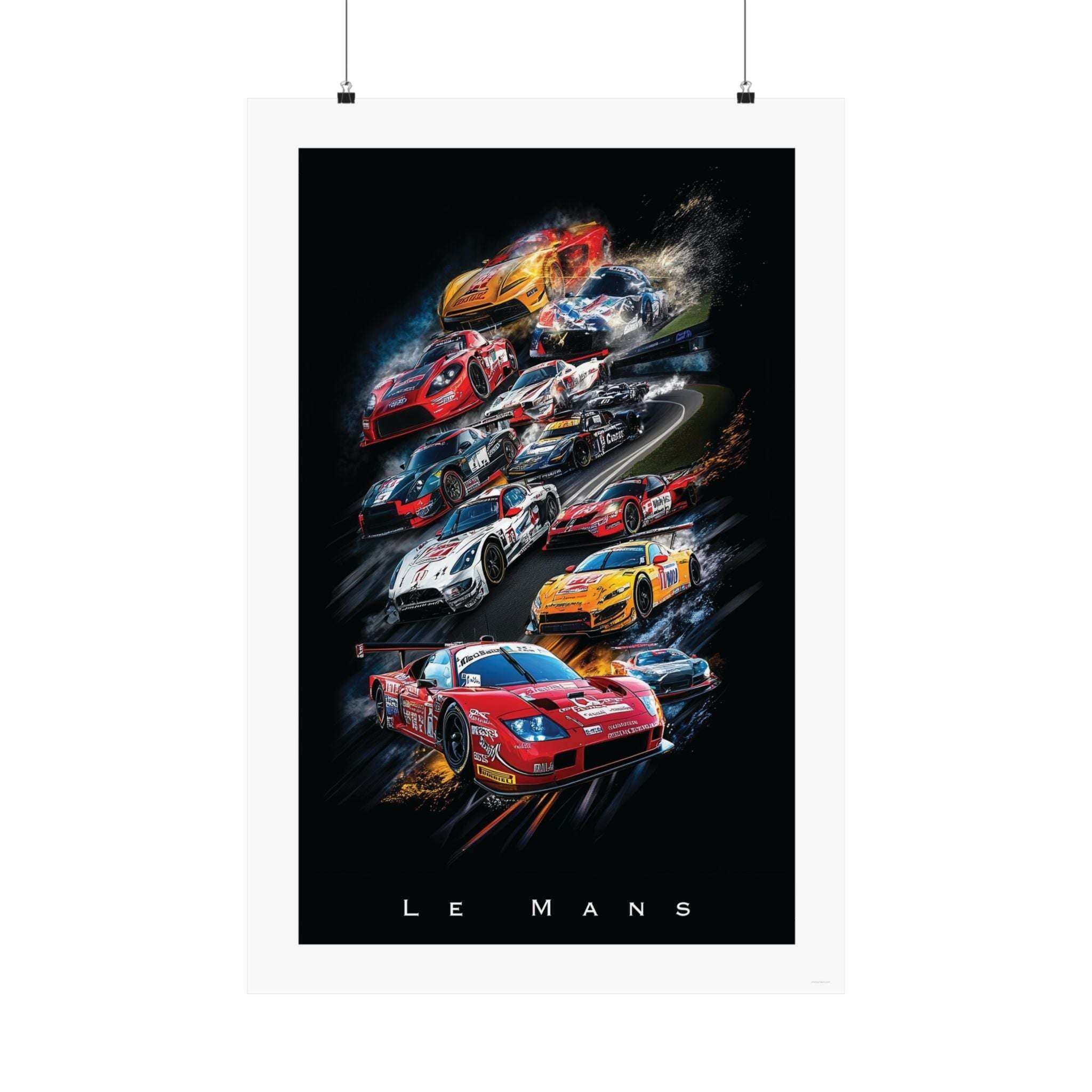 Le Mans Gallery Print, Collage of Le Mans race cars, poster, wall art, exotic cars